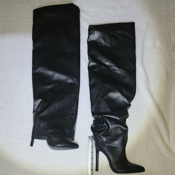 Wild Diva Black Over the Knee Boots - Picture 1 of 7